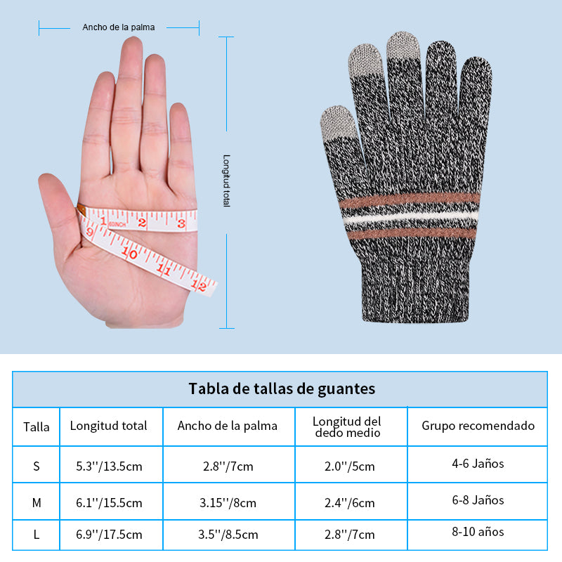 Load image into Gallery viewer, 3 Pairs Kids Winter Knitted Gloves Touch Screen Thermal