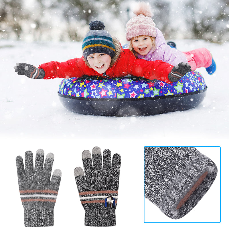 Load image into Gallery viewer, 3 Pairs Kids Winter Knitted Gloves Touch Screen Thermal