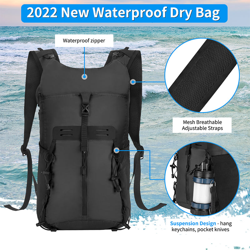 Load image into Gallery viewer, 20L Waterproof Roll Top Dry Rucksack with Waterproof Phone Bag
