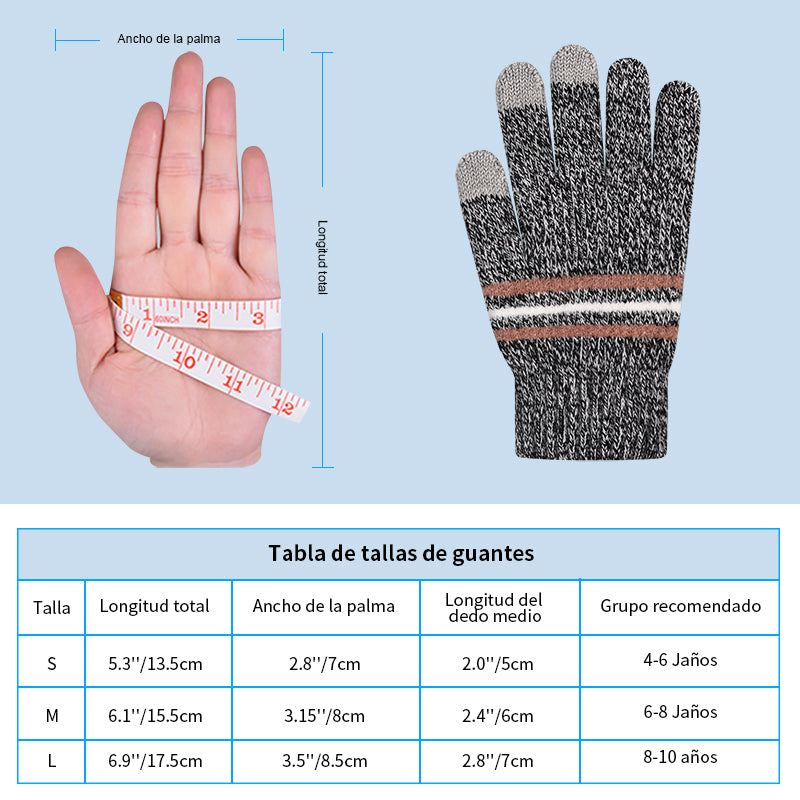Load image into Gallery viewer, 3 Pairs Kids Winter Knitted Gloves Touch Screen Thermal
