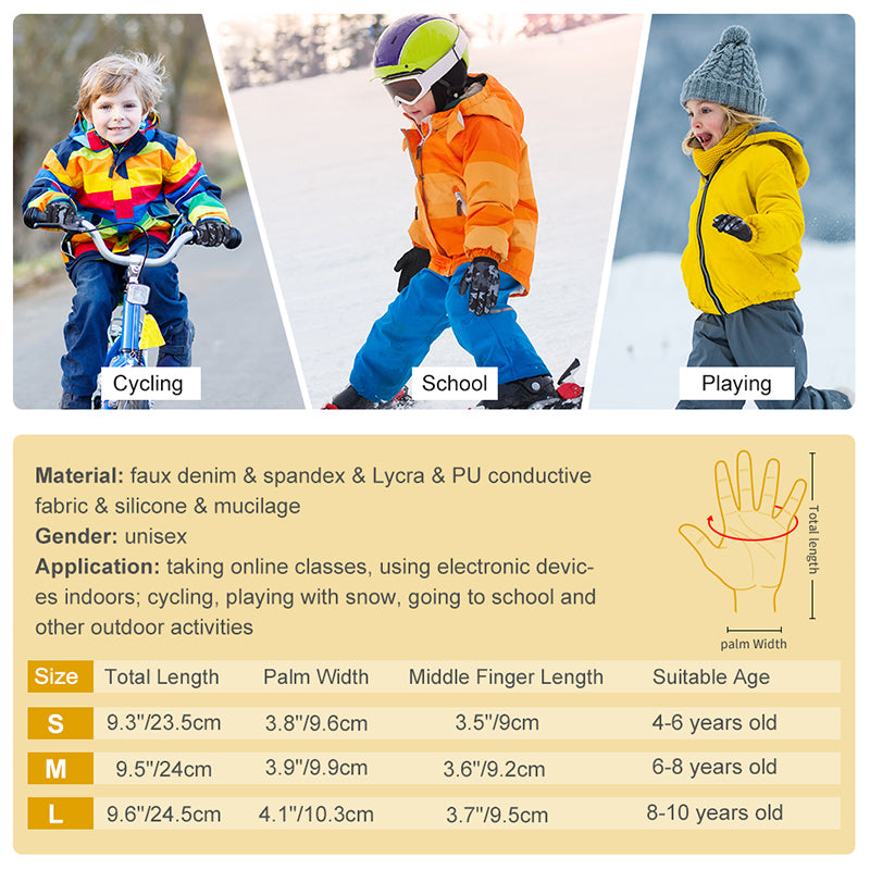 Load image into Gallery viewer, Toddler Gloves Mittens Aged 4-12 Touchscreen Kid Winter Warm Gloves Anti-slip Lightweight
