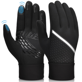 Adults Warm Winter Mittens Touch Screen Reflective Stripe Waterproof Cycling Gloves