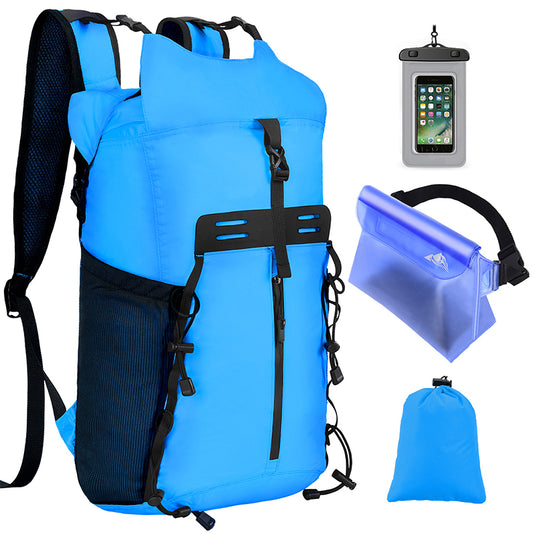 20L Waterproof Roll Top Dry Rucksack with Waterproof Phone Bag