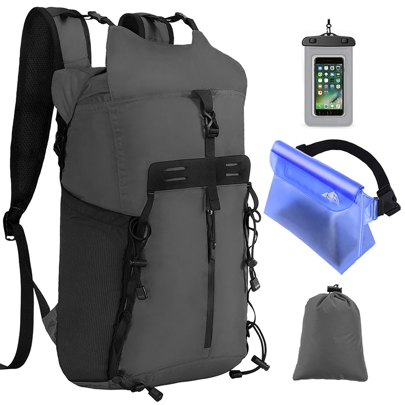 Load image into Gallery viewer, 20L Waterproof Roll Top Dry Rucksack with Waterproof Phone Bag

