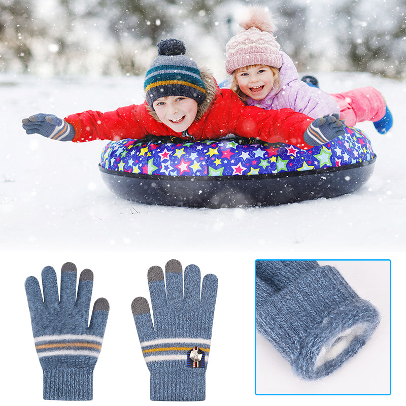 Load image into Gallery viewer, 3 Pairs Kids Knitted Gloves Winter Touch Screen
