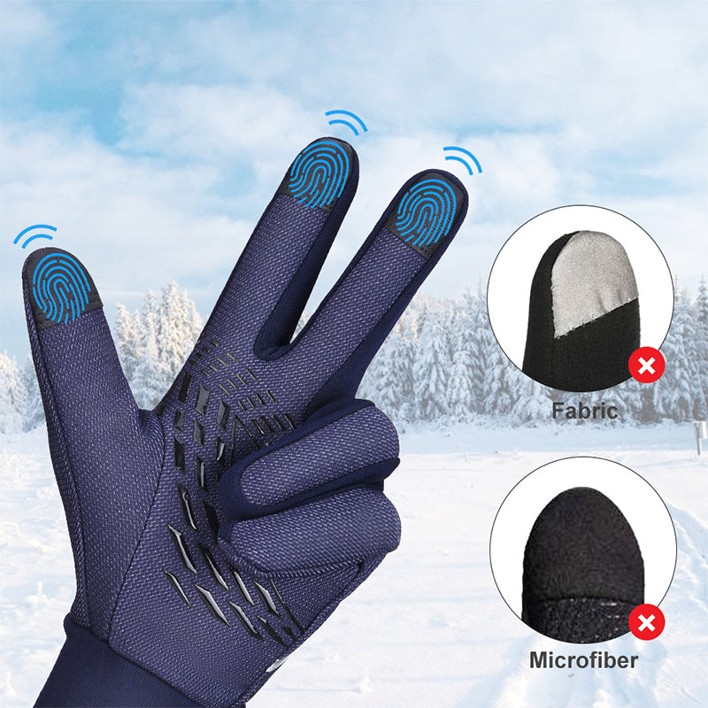 Load image into Gallery viewer, Atarni Adults Winter Blue Gloves Touch Screen Lightweight Waterproof
