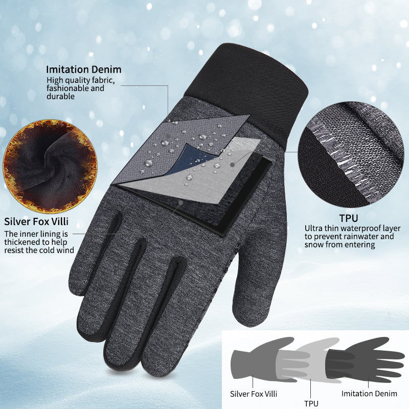 Load image into Gallery viewer, Kid Winter Waterproof Mittens Aged 4-12 Touchscreen Warm Fleece Skiing Toddler Gloves Cycling Anti-Slip
