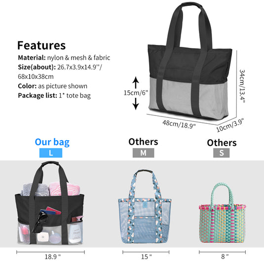 Black Mesh - Mesh Large Utility Tote - Thirty-One Gifts