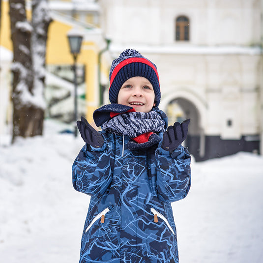 Kids Winter Waterproof Fleece Waterproof Mittens Aged 4-12 Toddler Thermal Touchscreen Gloves